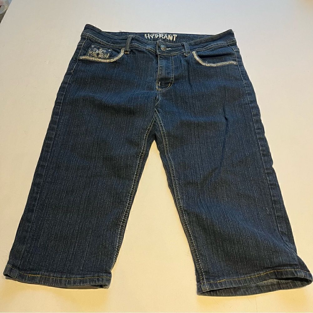 Hydrant Women's Blue denim Bermuda shorts Size 10 Embellished pockets